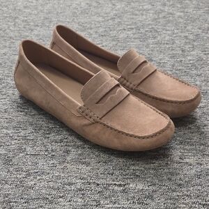Naturalizer Taupe Suede Penny Loafers